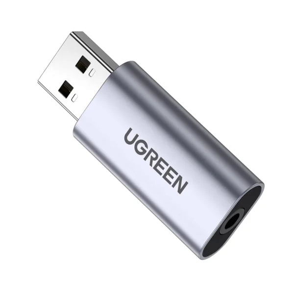 UGREEN 80864 USB-A to 3.5mm Aluminum Sound Adapter Gray (New)