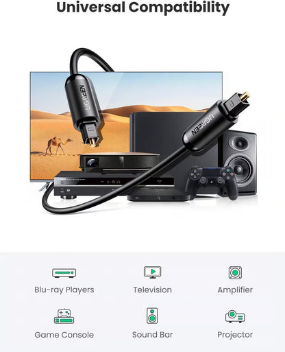UGREEN 70893 Toslink Optical Audio Cable - 3m Digital S/PDIF Cord