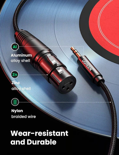 UGREEN 20244 3.5mm to XLR Audio Cable – 2m, Nylon Braided