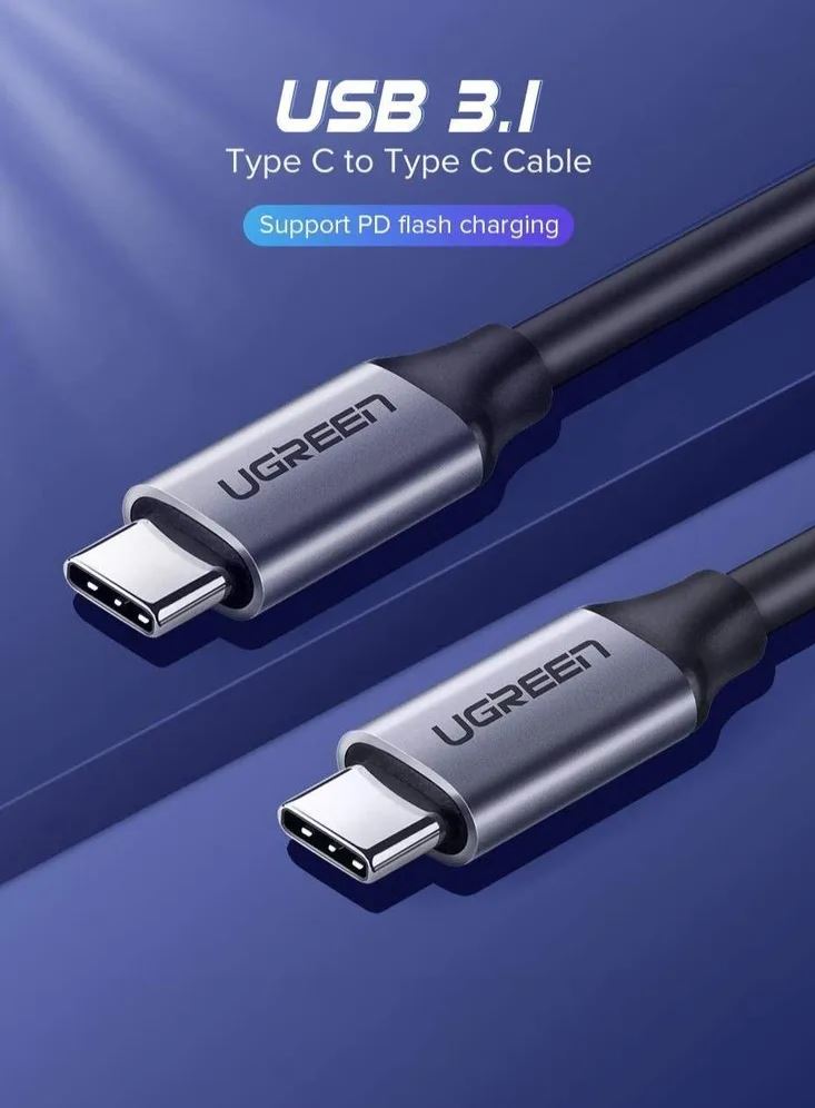 UGREEN 50751 USB-C 3.1 Gen1 Male to Male Cable - 60W 5Gbps 1.5M Gray