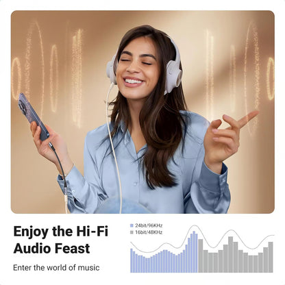 UGREEN 80154 USB-C to 3.5mm Audio Adapter - Hi-Fi DAC Braided 10CM