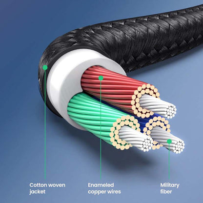 UGREEN 60181 3.5mm Male to Male Aux Audio Cable - 2M Braided Cord