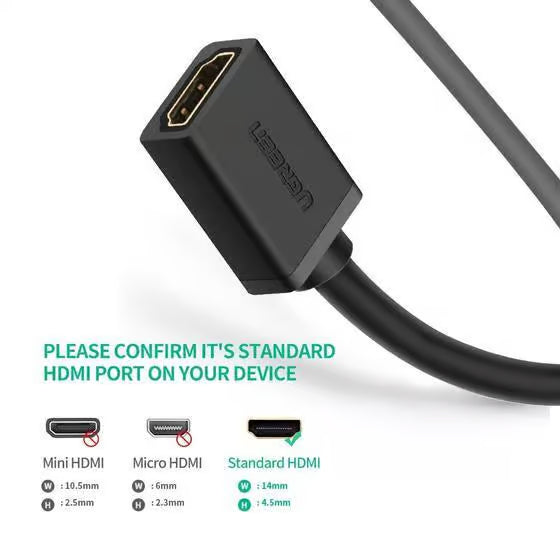 UGREEN 10145 - 3m HDMI Male to Female Extension Cable (New)