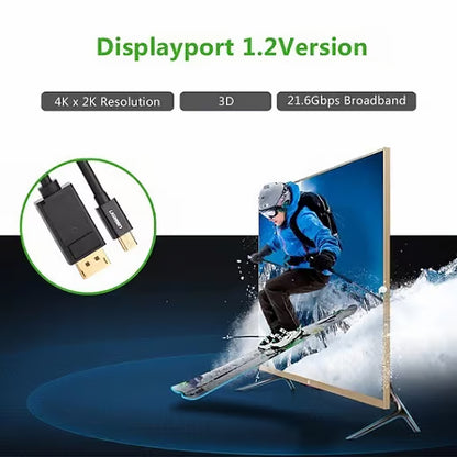 UGREEN 10477 Mini DisplayPort to DisplayPort Cable 1.5m (Brand New)