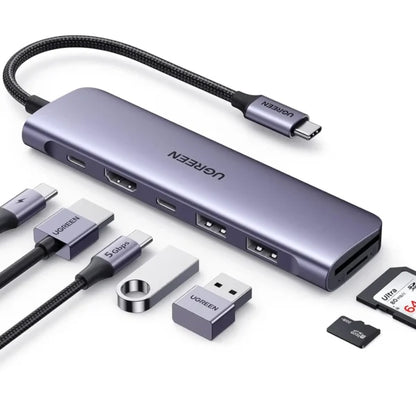 UGREEN 15214 7-in-1 USB-C Hub with 4K HDMI & SD/TF Readers (New)