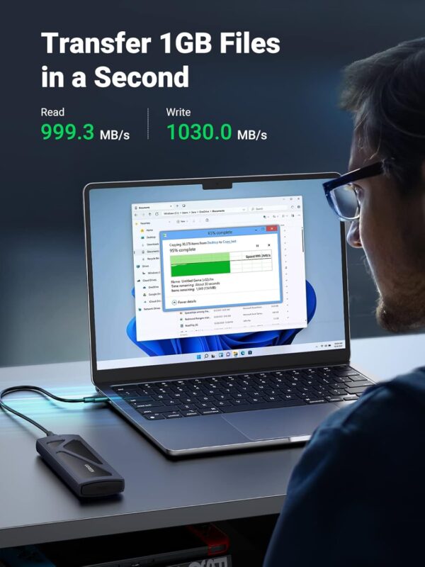 UGREEN 15512 CM578 M.2 NVMe 10Gbps Aluminum Caddy (New)