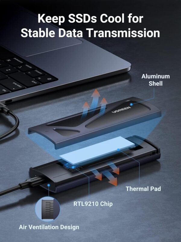 UGREEN 15512 CM578 M.2 NVMe 10Gbps Aluminum Caddy (New)