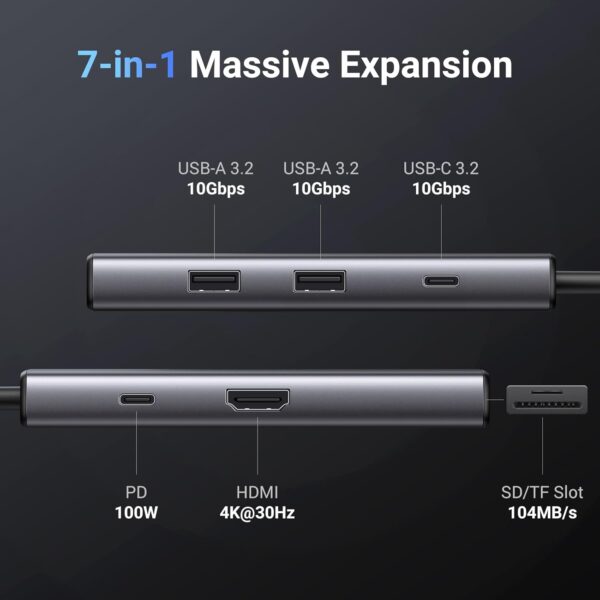 UGREEN 15531 7-in-1 USB-C Multiport Hub & Adapter (New)