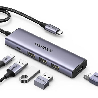 UGREEN 15596 5-in-1 USB-C Multifunction Hub Adapter (New)