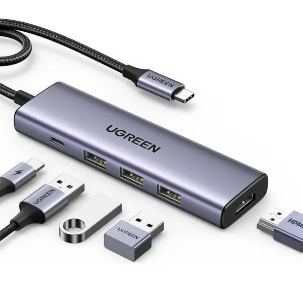 UGREEN 15597 5-in-1 USB-C Hub - 4K HDMI, 3x USB 3.0 & 100W PD (New)