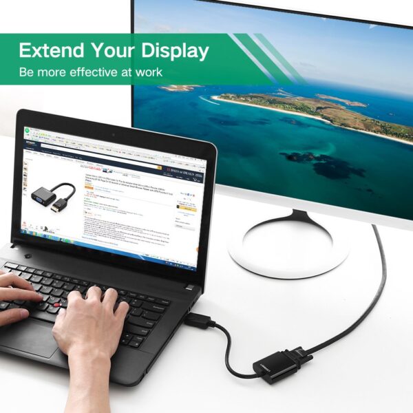 UGREEN 20415 DisplayPort to VGA Female 1080P Converter (New)