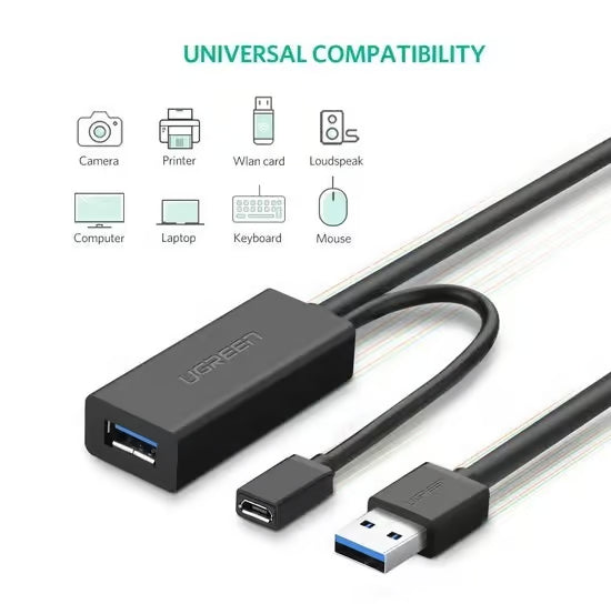 UGREEN 20827 USB 3.0 Active Extension Cable 10m - High Speed 5Gbps with Signal Booster (Brand New)