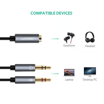 UGREEN 20899 3.5mm Audio Splitter Cable – 1 Female to 2 Male