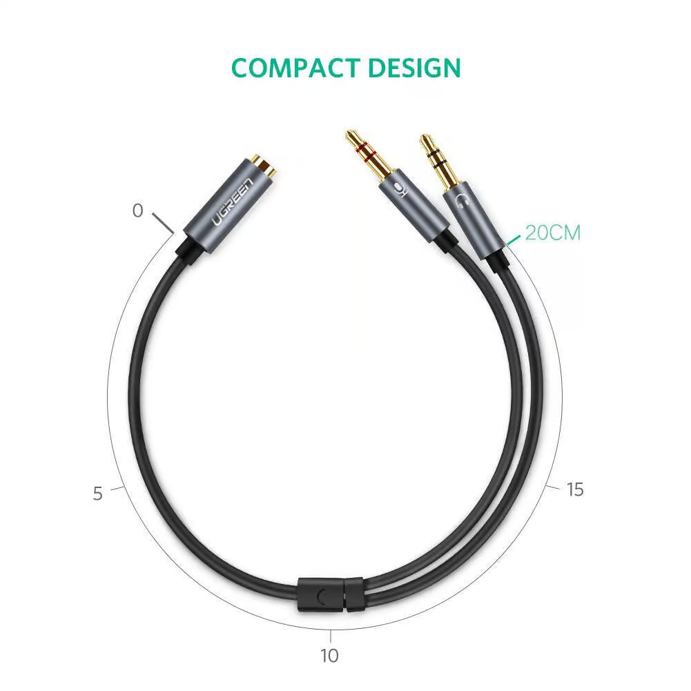 UGREEN 20899 3.5mm Audio Splitter Cable – 1 Female to 2 Male