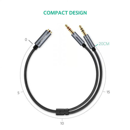 UGREEN 20899 3.5mm Audio Splitter Cable – 1 Female to 2 Male