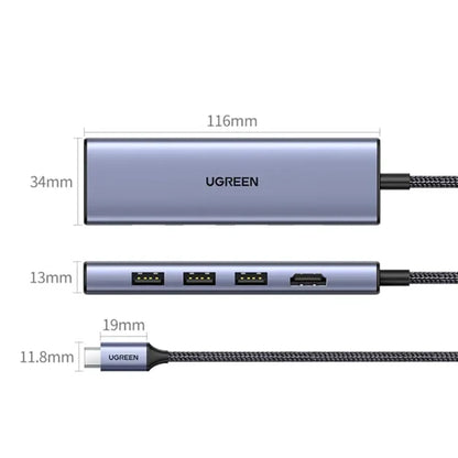 UGREEN 20956A 6-in-1 USB-C Hub with 4K HDMI & Card Reader (New)