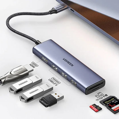 UGREEN 20956A 6-in-1 USB-C Hub with 4K HDMI & Card Reader (New)