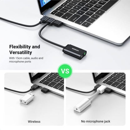 UGREEN 30724 USB-A to Dual 3.5mm External Sound Card 15cm (New)