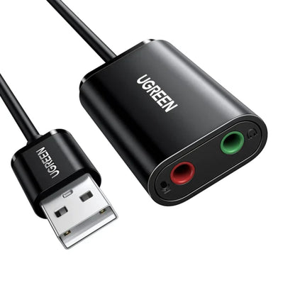 UGREEN 30724 USB-A to Dual 3.5mm External Sound Card 15cm (New)