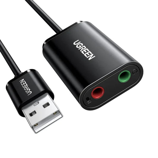 UGREEN 30724 USB-A to Dual 3.5mm External Sound Card 15cm (New)