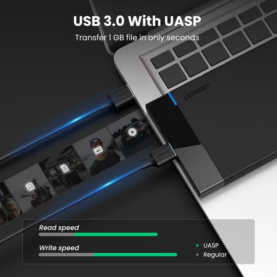 UGREEN 30848 2.5-Inch SATA USB 3.0 Hard Drive Enclosure (New)
