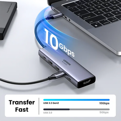 UGREEN 35999 6-in-1 USB-C Hub with 4K@60Hz HDMI & 10Gbps Data (New)