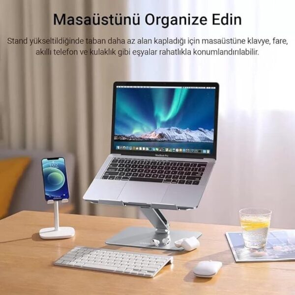 UGREEN 40291 Dual-Axis Adjustable Laptop Stand Silver (New)