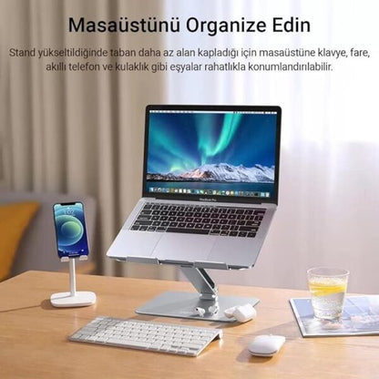 UGREEN 40291 Dual-Axis Adjustable Laptop Stand Silver (New)