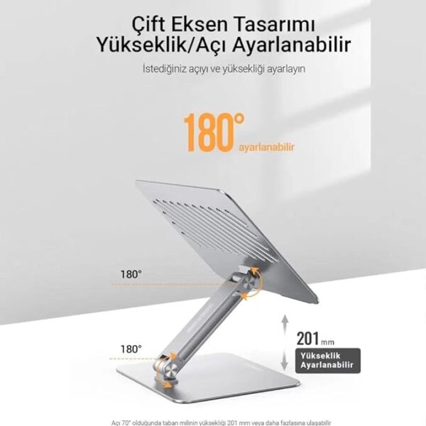 UGREEN 40291 Dual-Axis Adjustable Laptop Stand Silver (New)