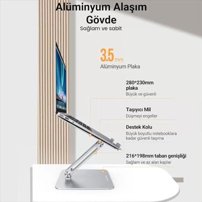 UGREEN 40291 Dual-Axis Adjustable Laptop Stand Silver (New)