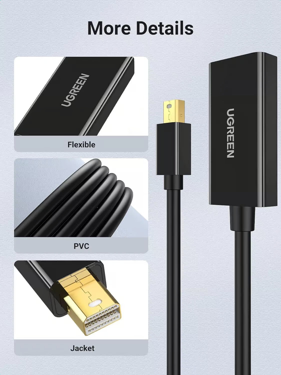 UGREEN 40360 Mini DisplayPort to HDMI Adapter - 4K Ultra HD 30Hz Compact Display Converter (Brand New)