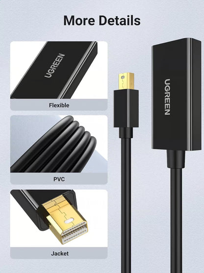 UGREEN 40360 Mini DisplayPort to HDMI Adapter - 4K Ultra HD 30Hz Compact Display Converter (Brand New)