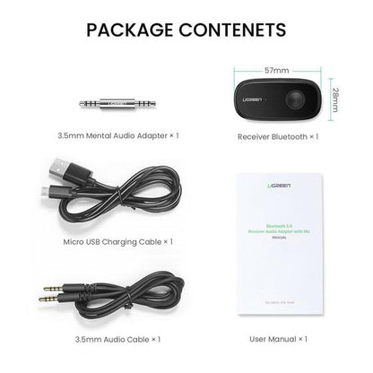 UGREEN 40759 Bluetooth 5.1 Audio Receiver with 3.5mm & 2RCA (New)
