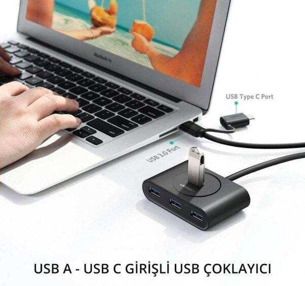 UGREEN 40850 USB 3.0 4-Port Hub with 1m Cable (New)