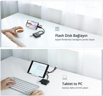 UGREEN 40850 USB 3.0 4-Port Hub with 1m Cable (New)