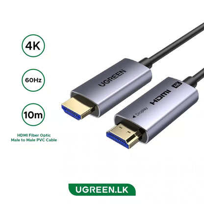 UGREEN 45503 - 10m 4K@60Hz HDMI 2.0 Active Optical Fiber Cable (New)