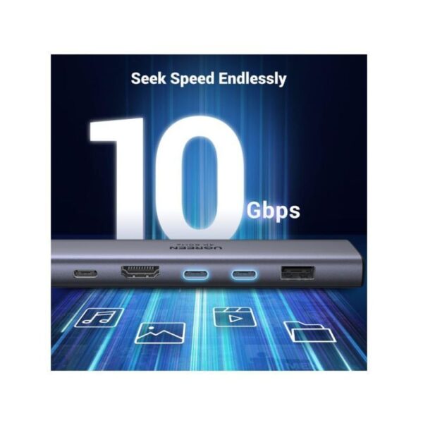 UGREEN 45521 7-in-1 USB-C Hub with 100W PD & SD/TF Readers (New)