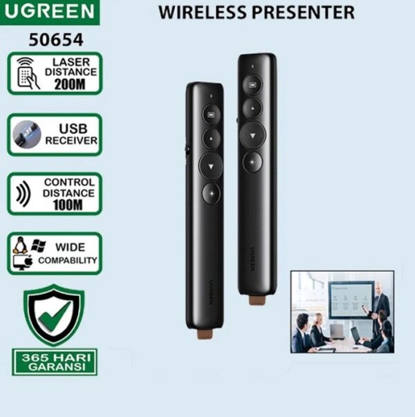 UGREEN 50654 2.4GHz Wireless Presenter Laser Pointer (New)