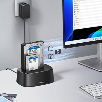 UGREEN 50857 USB 3.0 Dual-Bay SATA Hard Drive Cloner Dock EU (New)