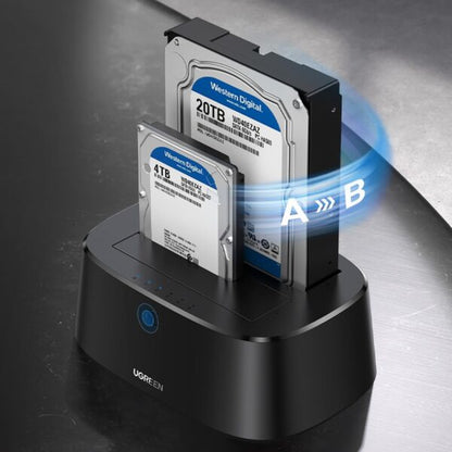 UGREEN 50857 USB 3.0 Dual-Bay SATA Hard Drive Cloner Dock EU (New)