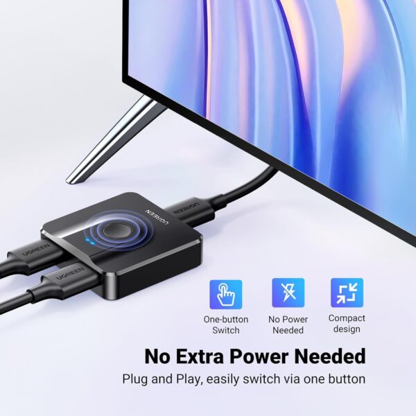 UGREEN 50966 2-in-1-Out Bi-Directional 4K@60Hz HDMI Switch (New)