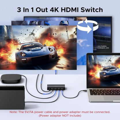UGREEN 55857 3-Port 4K@60Hz HDMI Switch with Remote Control (New)