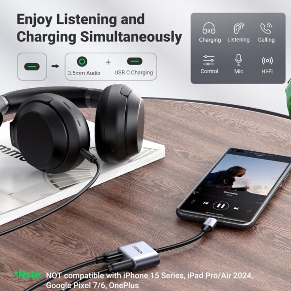 UGREEN 60164 USB-C to 3.5mm Audio Adapter with 60W PD (New)