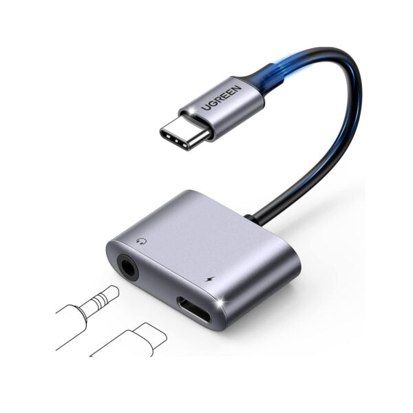 UGREEN 60164 USB-C to 3.5mm Audio Adapter with 60W PD (New)