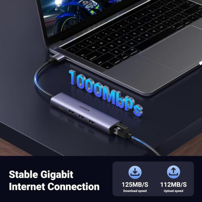 UGREEN 60554 USB 3.0 Hub with Gigabit LAN & Power Port (New)