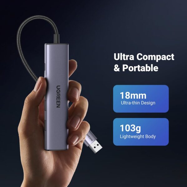 UGREEN 60554 USB 3.0 Hub with Gigabit LAN & Power Port (New)