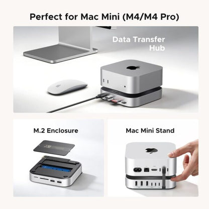 UGREEN 65487 Mac Mini M4 Stand & Dock with NVMe SSD Enclosure (New)