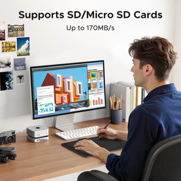 UGREEN 65487 Mac Mini M4 Stand & Dock with NVMe SSD Enclosure (New)