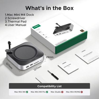 UGREEN 65487 Mac Mini M4 Stand & Dock with NVMe SSD Enclosure (New)