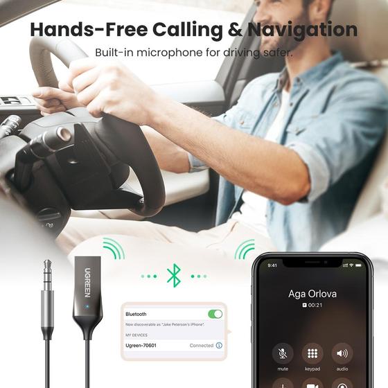 UGREEN 70601 USB 2.0 to 3.5mm Bluetooth Audio Adapter (New)